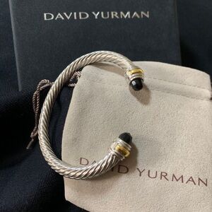 David Yurman Silver and Black Bracelet Sz7mm